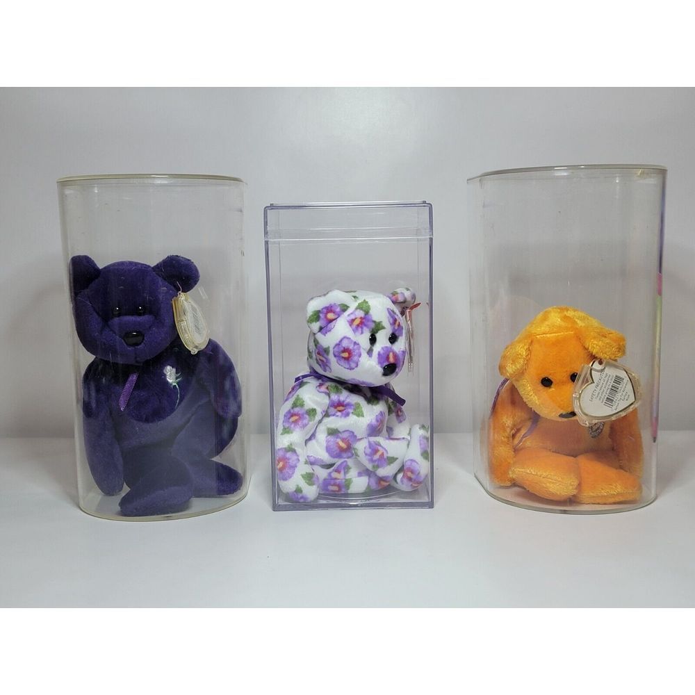 TY Beanie Babies Celebrations Nara Princess Diana Plush Soft In The Box Lot Of 3